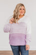 Warm Hugs Knit Color Block Sweater- Lavender