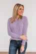All Is Good Ribbed Long Sleeve Top- Lilac