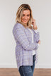 Holding Up My Own Plaid Top- Lavender