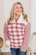 Happy Life Sherpa Pullover- Pink & Ivory