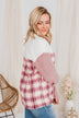 Happy Life Sherpa Pullover- Pink & Ivory