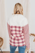 Happy Life Sherpa Pullover- Pink & Ivory