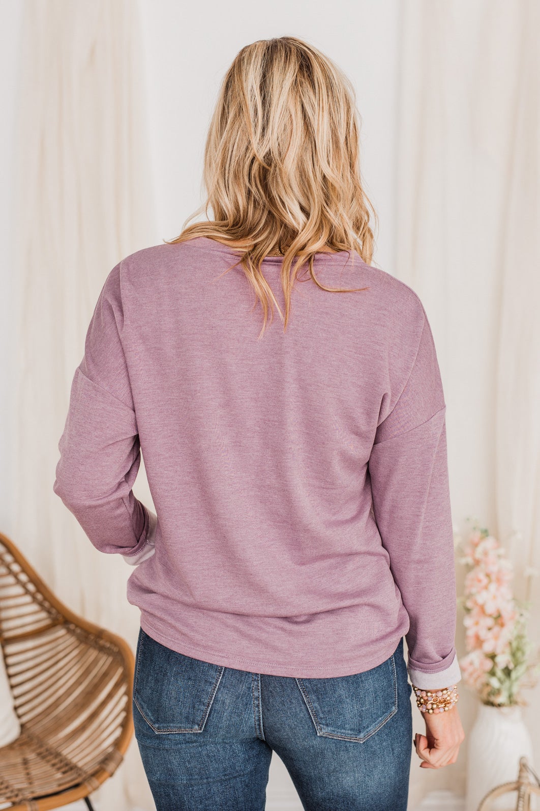 Where Is The Love Long Sleeve Top- Lavender