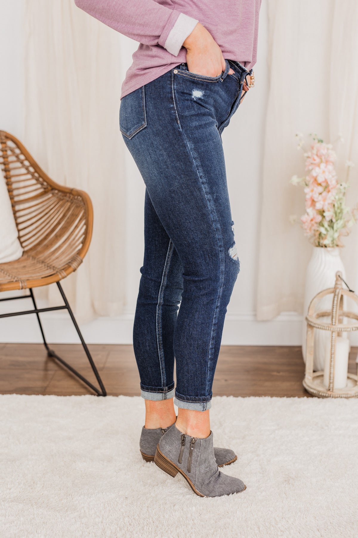 KanCan High-Rise Skinny Jeans- Dark Harriette Wash