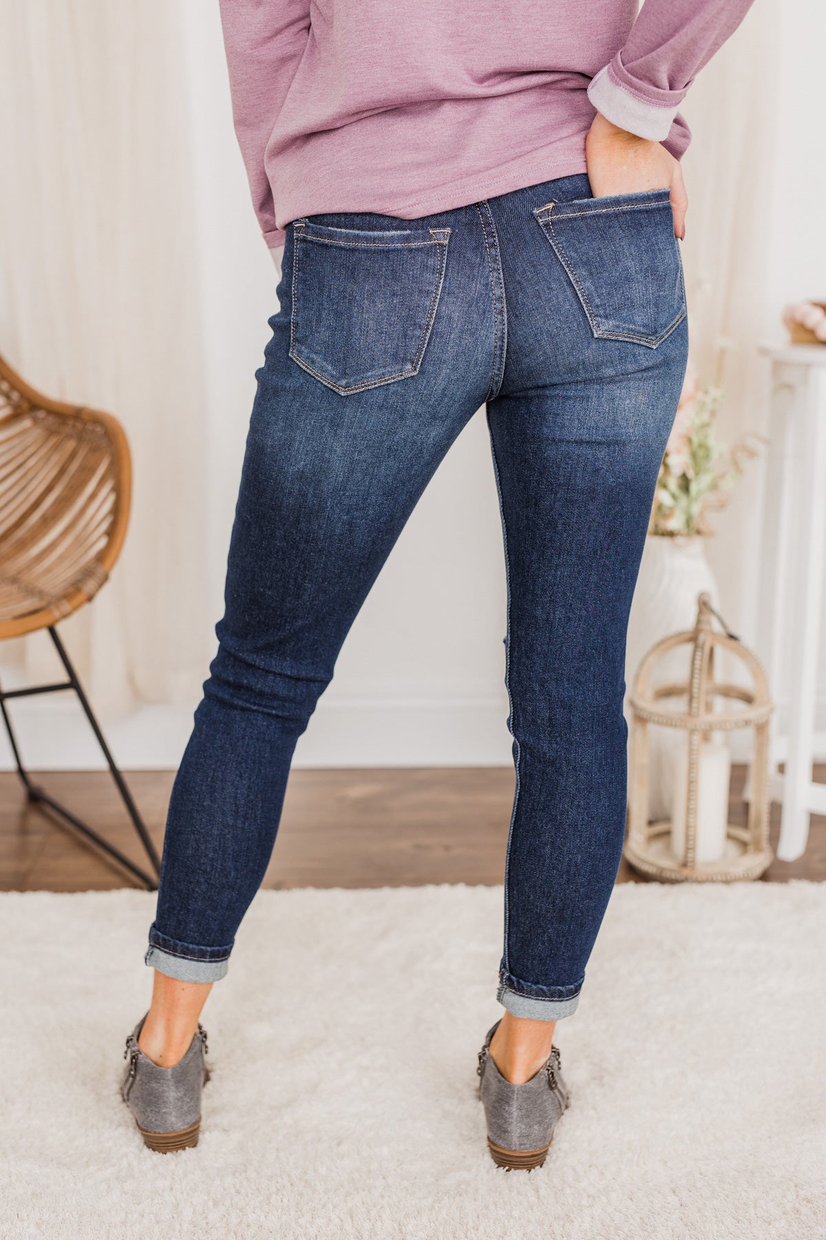 KanCan High-Rise Skinny Jeans- Dark Harriette Wash
