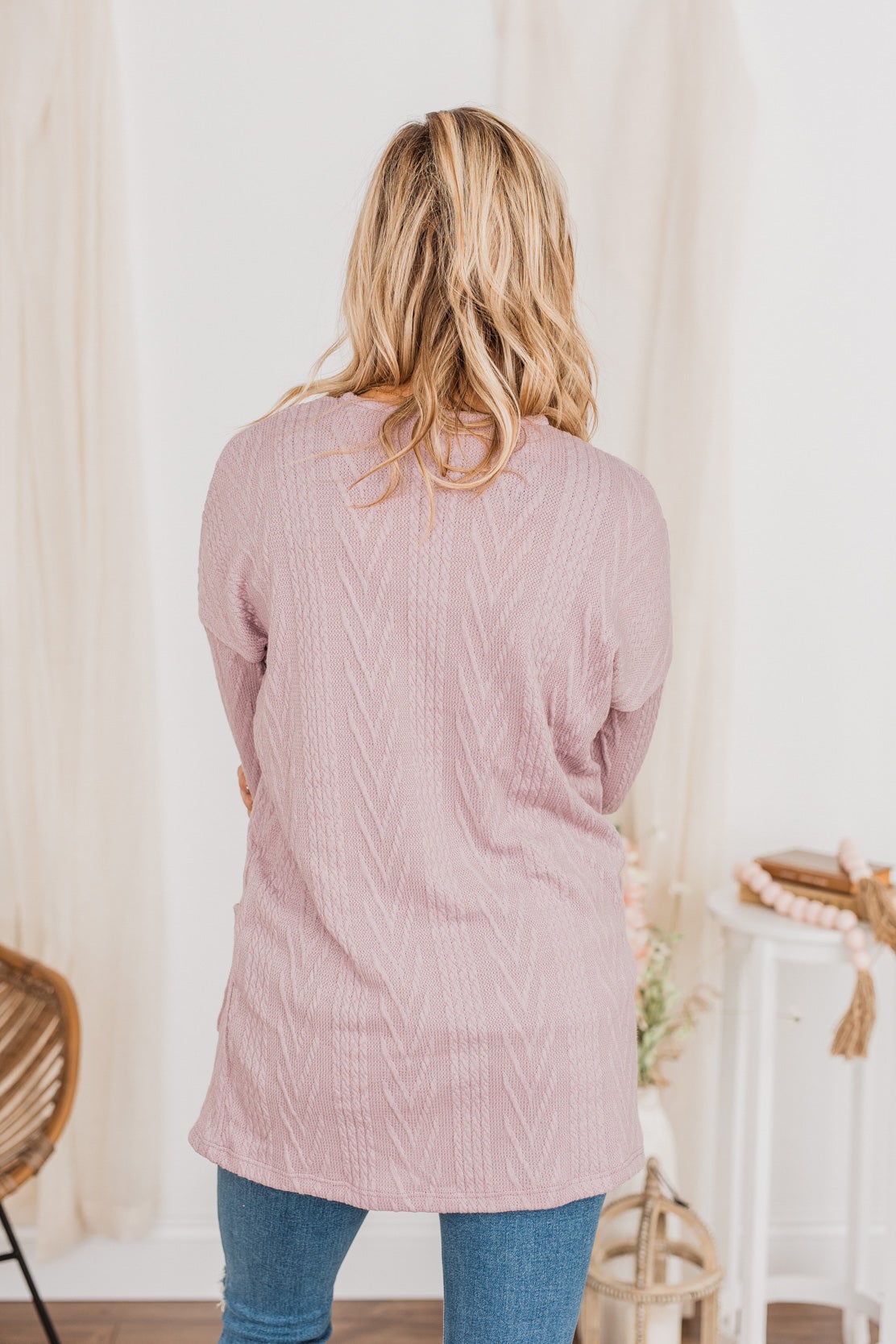 Wish You Were Here Knit Cardigan- Lavender