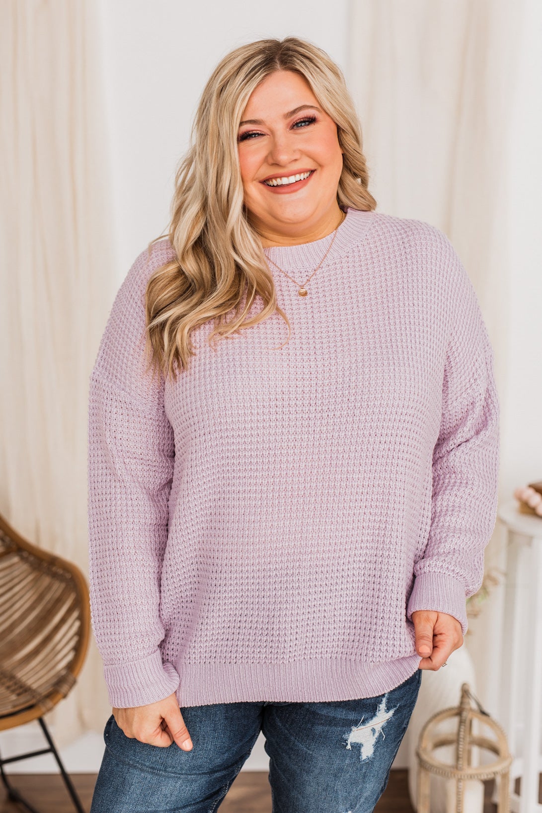 Captivating In Color Knit Sweater- Lilac