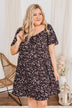 Dashing Through The Daisies Floral Dress- Black