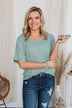 Fleeting Moments Short Sleeve Knit Top- Teal