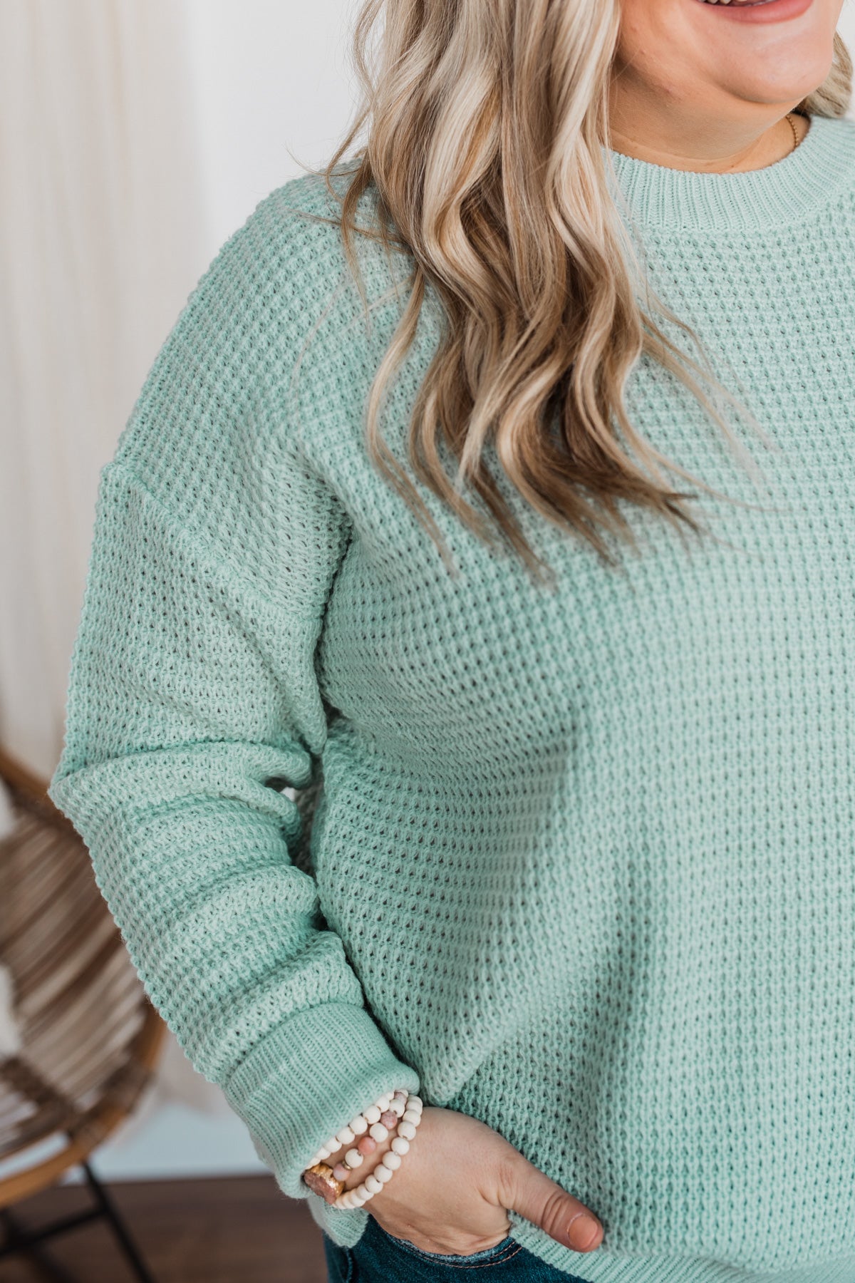 Captivating In Color Knit Sweater- Mint