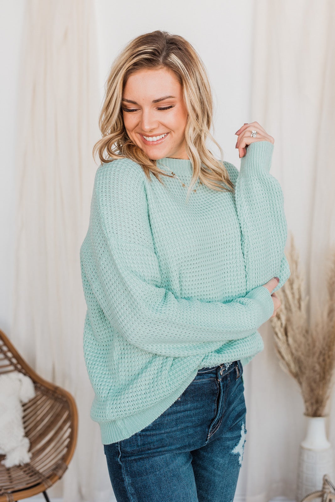 Captivating In Color Knit Sweater- Light Mint