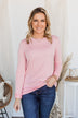 All Is Good Ribbed Long Sleeve Top- Pink