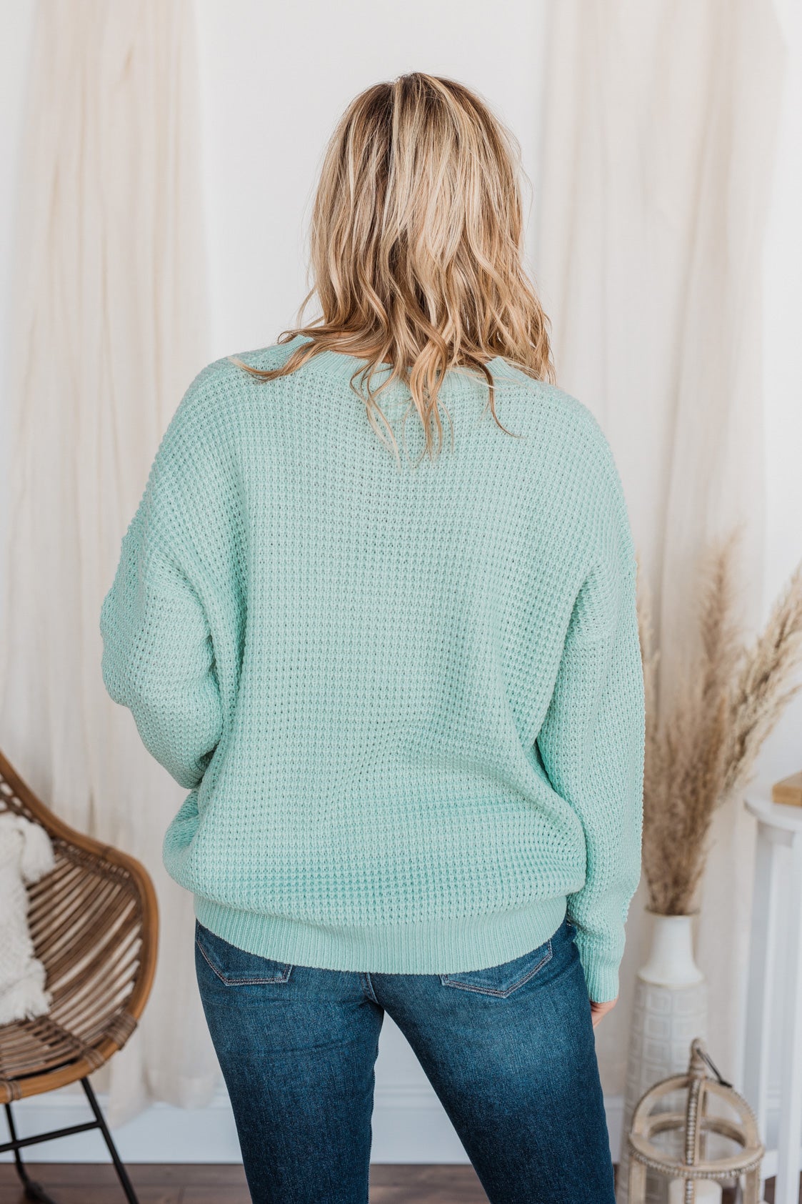 Captivating In Color Knit Sweater- Mint