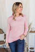 All Is Good Ribbed Long Sleeve Top- Pink