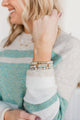 Sparks Of Joy Stackable Beaded Bracelet Set- Teal