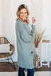 Talk Of The Town Long Knit Cardigan- Teal