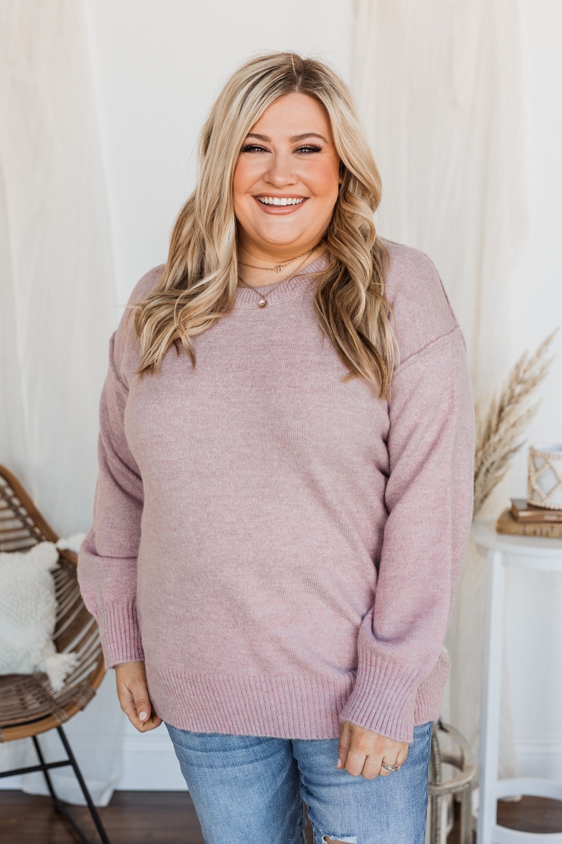 Destined For You Knit Sweater- Dusty Mauve