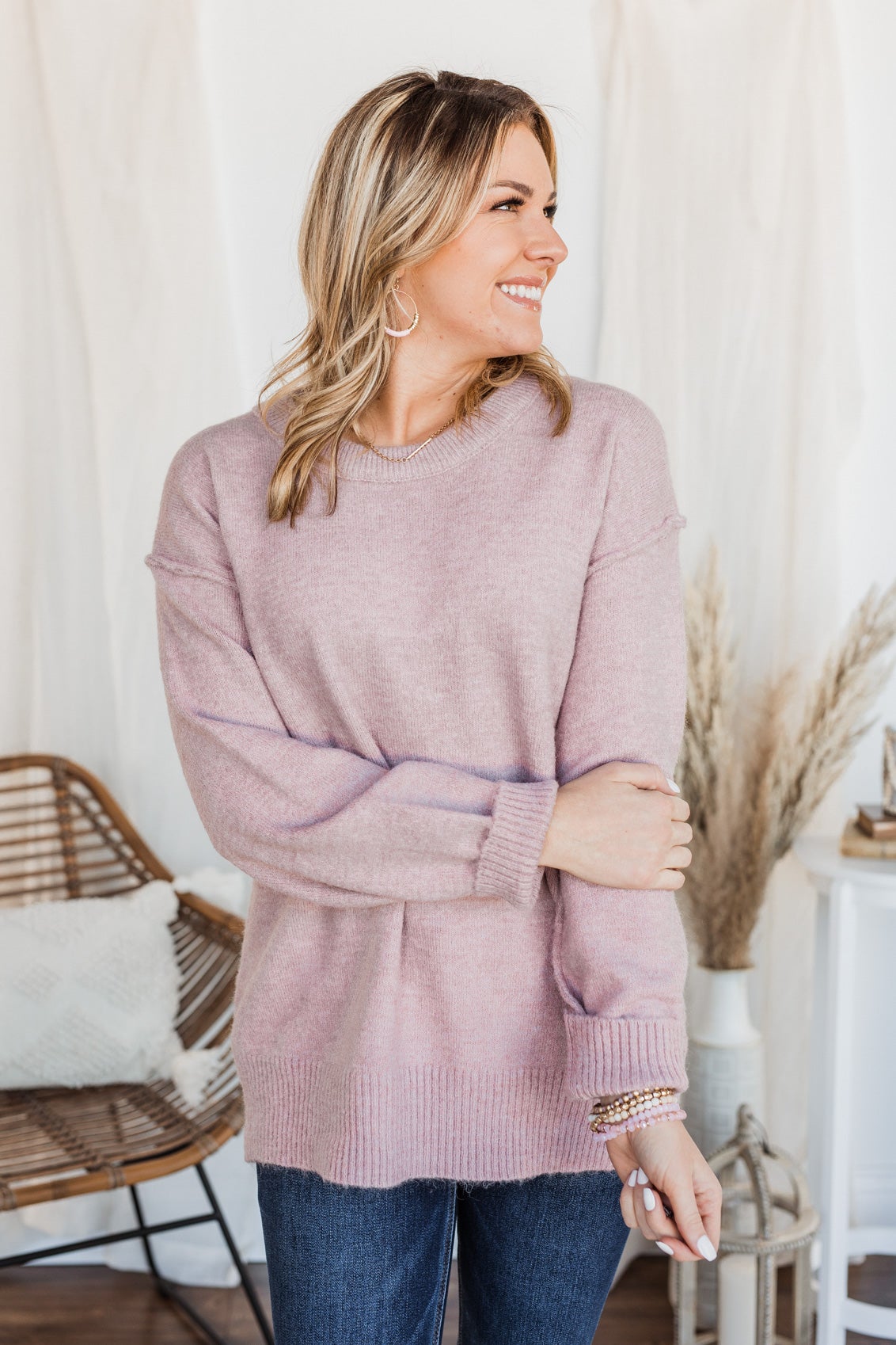 Destined For You Knit Sweater- Dusty Mauve