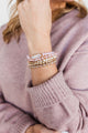 Exquisite 5-Piece Stackable Bracelet Set- Pink