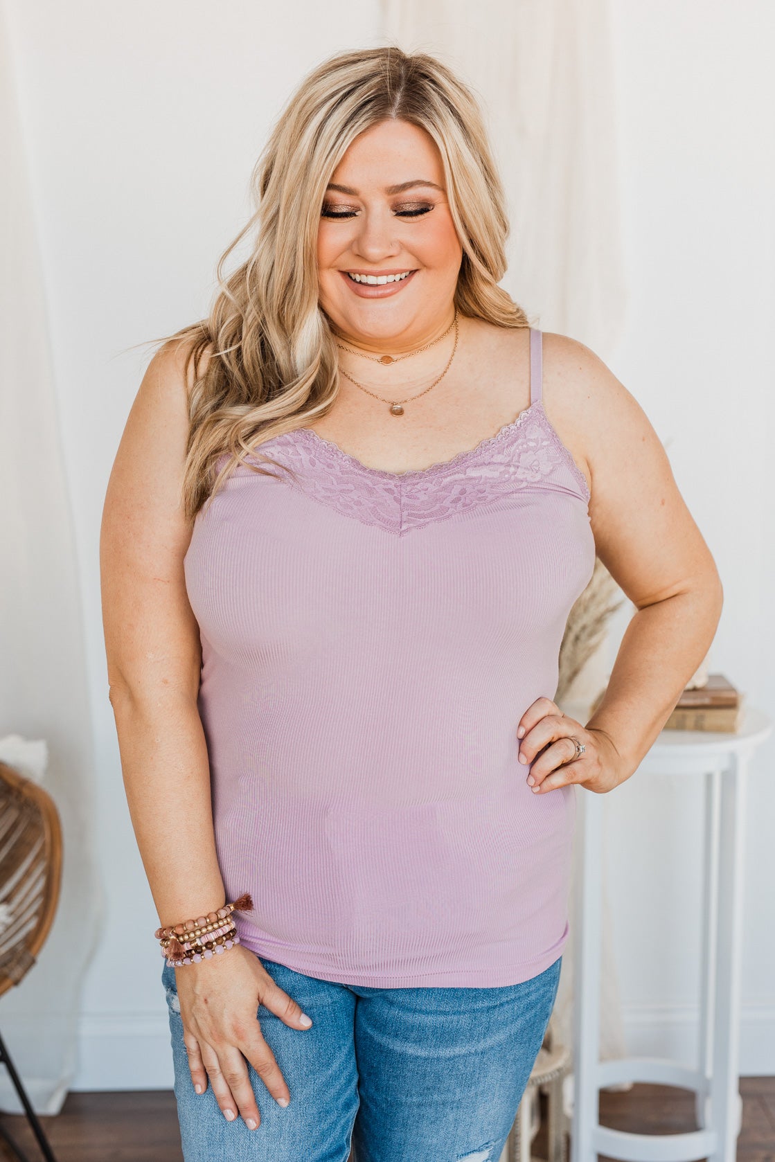 Pulse Basics All You Ever Wanted Lace Tank- Lilac