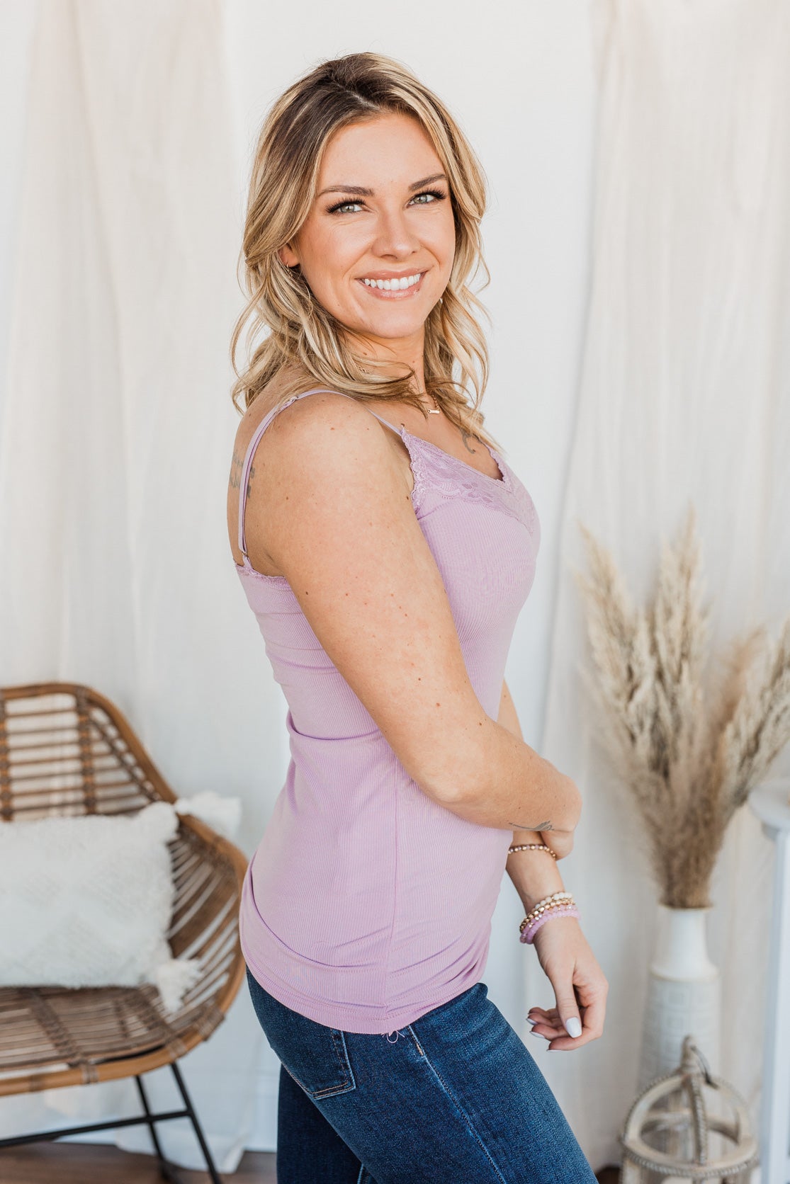 Pulse Basics All You Ever Wanted Lace Tank- Lilac