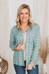 Holding Up My Own Plaid Top- Mint