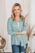 Holding Up My Own Plaid Top- Mint