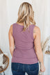 Uplifting Spirits Button Henley Tank Top- Grape