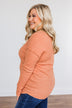 Leap Of Faith Long Sleeve Knit Top- Dusty Orange