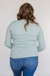 Rise To The Top Long Sleeve Henley Top- Light Mint