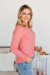 Rise To The Top Long Sleeve Henley Top- Bubblegum Pink
