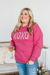 Hugs & Kisses "XOXO" Graphic Pullover- Hot Pink