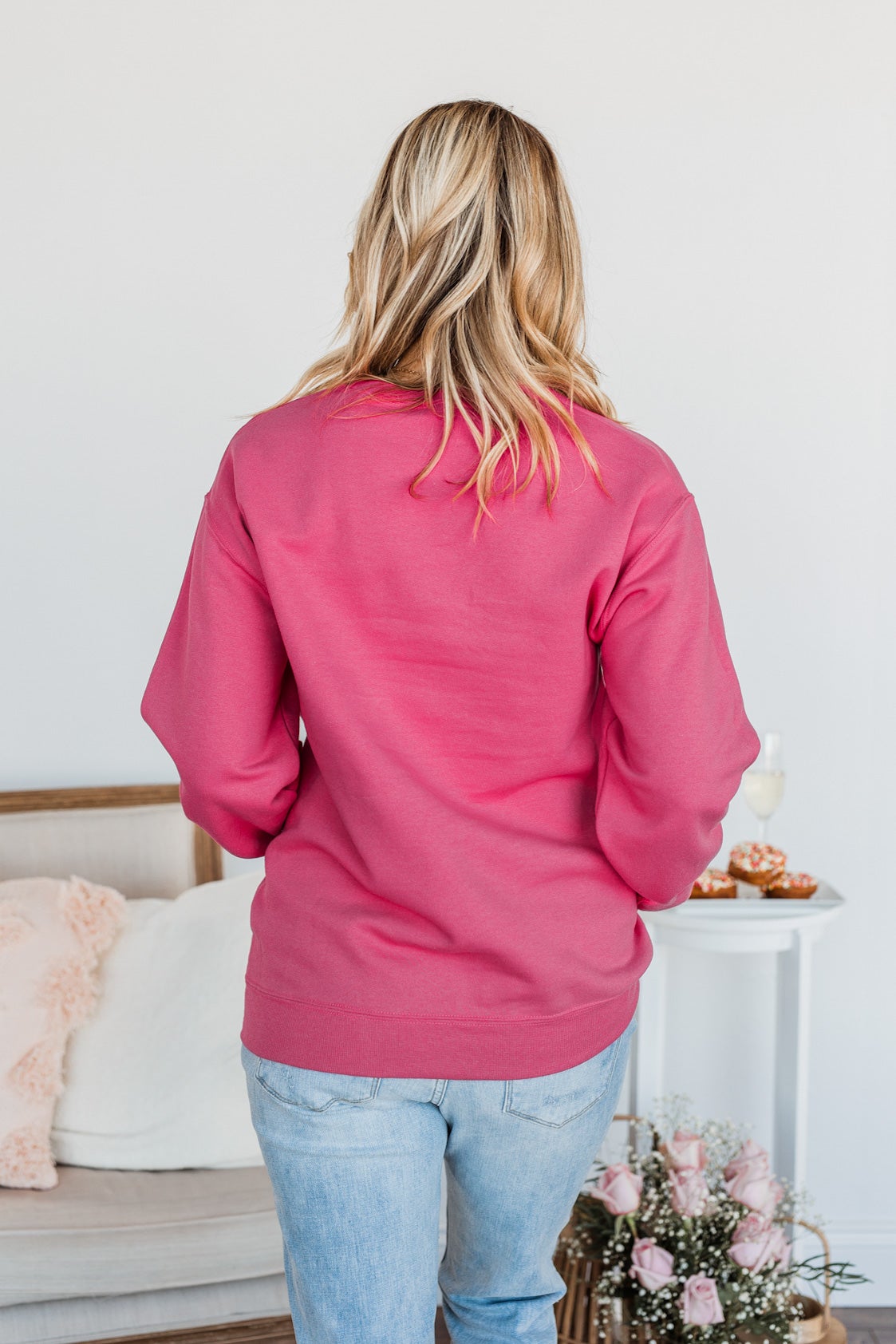 Hugs & Kisses "XOXO" Graphic Pullover- Hot Pink