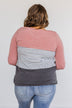 Simple Moments Color Block Top- Mauve & Charcoal
