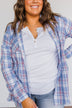 Only Thing I Dream Of Plaid Top- Blue