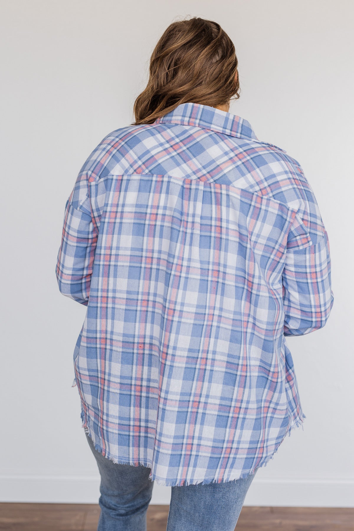 Only Thing I Dream Of Plaid Top- Blue