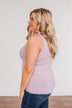 Uplifting Spirits Button Henley Tank Top- Lilac