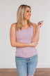 Uplifting Spirits Button Henley Tank Top- Lilac