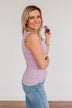 Uplifting Spirits Button Henley Tank Top- Lilac