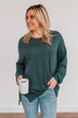 Fleeting Glances Knit Long Sleeve Top- Dark Teal