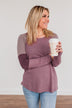 Compliment Me Striped Color Block Top- Dark Lavender