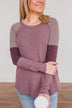 Compliment Me Striped Color Block Top- Dark Lavender
