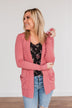 Light Weight Open Front Cardigan- Dusty Rose