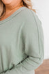 Purely Stunning Long Sleeve Knit Top- Sage