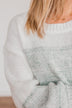 Warm Hugs Knit Color Block Sweater- Light Sage