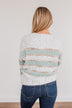 Show Off Your Sparkle Chenille Sweater- Ivory & Mint