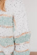 Show Off Your Sparkle Chenille Sweater- Ivory & Mint