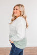 Warm Hugs Knit Color Block Sweater- Light Sage