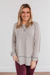 Life Is Calling Long Sleeve Top- Grey