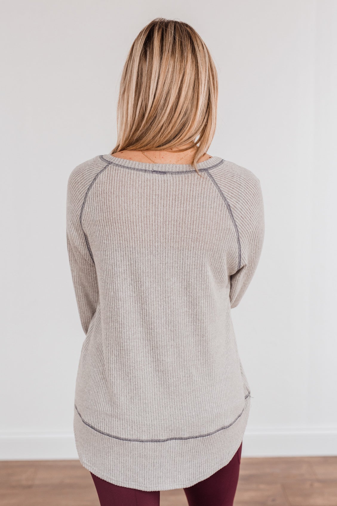 Life Is Calling Long Sleeve Top- Grey